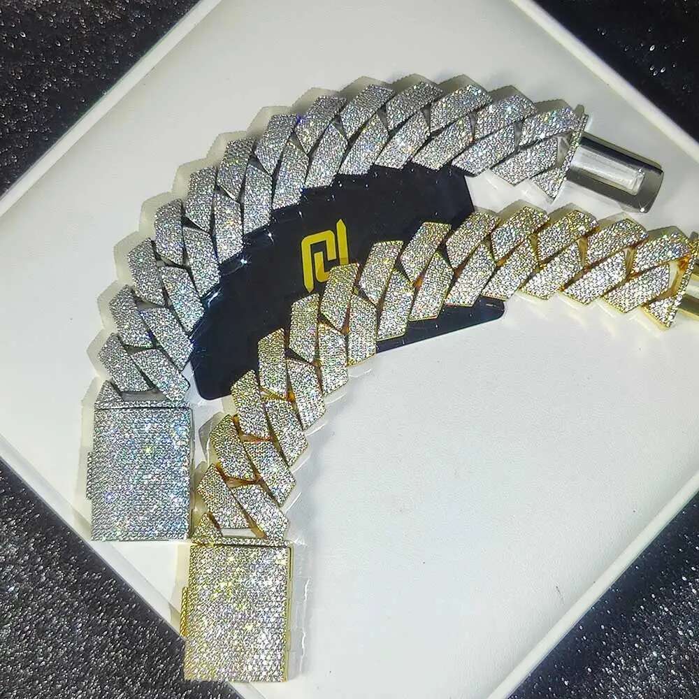 Hip Hop Jewelry High Quality Diamond Necklace 25mm 6 Rows CZ Cuban Link Chain Bling Big Heavy Iced Out Chain Necklace For Men