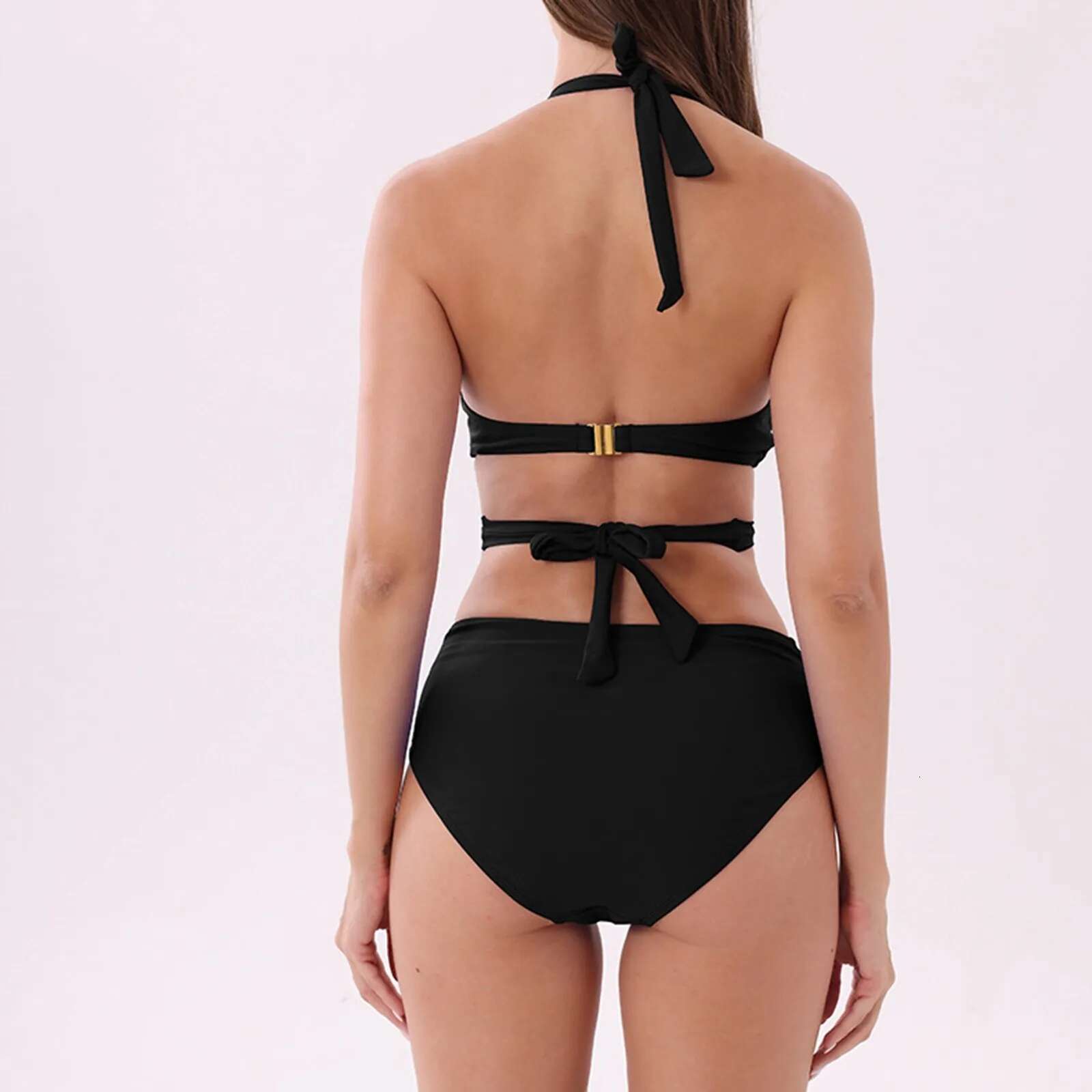 Dongdumaoyi Women S Swimwear Pieces High Waist Padded Bikini Push Up Sets Two Piece Backless Swimsuit Beach Suit