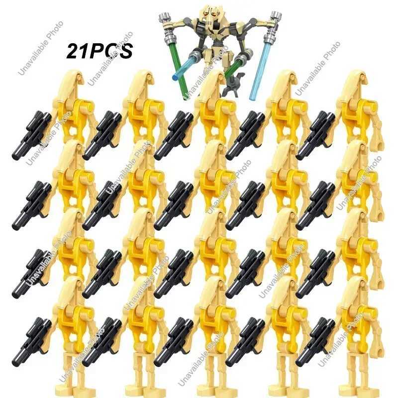 Hot Toys 21pcs Bricks Bulk Pack Assemble Building Blocks Fit for Battle Figures Droids Mode Doll Set Toy Gifts X250409