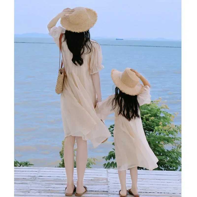 Mom and daughter one piece clothing for women summer frog equal dress for women baby dress for women matching clothes for mothers the same mother dres