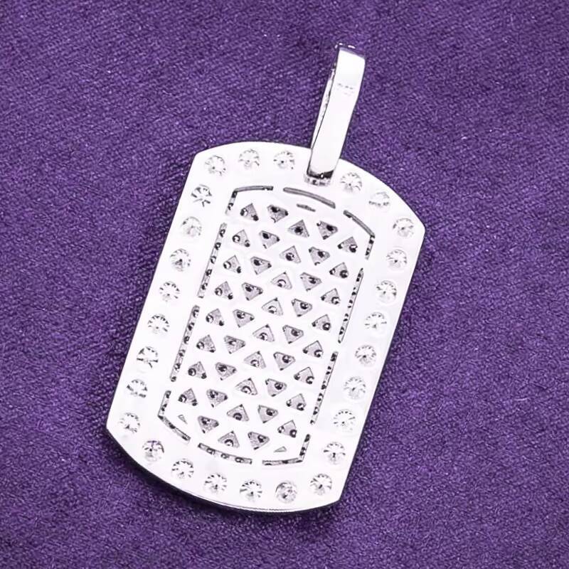 Pass Diamond Tester Hip Hop D Color VVS Moissanite Square Halo Pendant With 925 Sterling Silver GRA Women Men