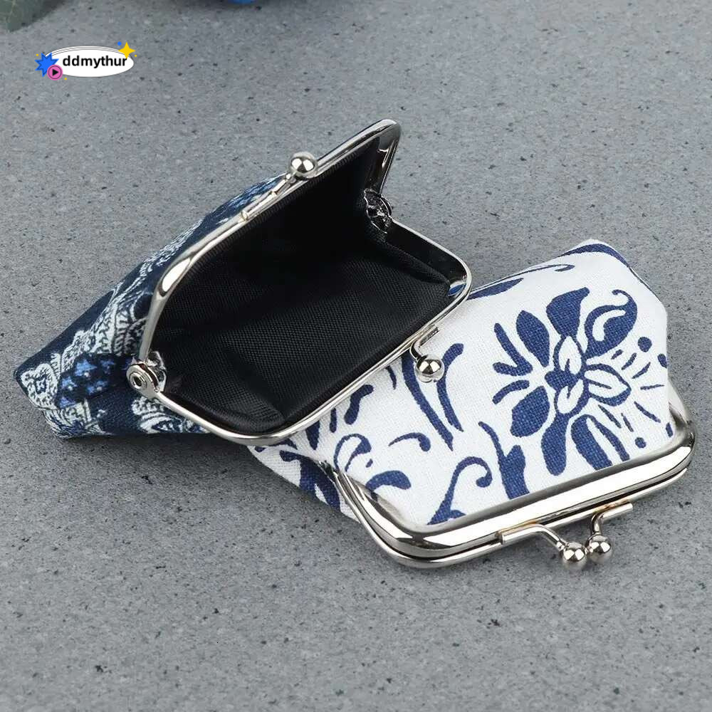Women Printed Coin Purses Small Wallet Hasp Card Holder Handbags Clutch Money Bag Vintage Blue And White Porcelain Printing ddmythur