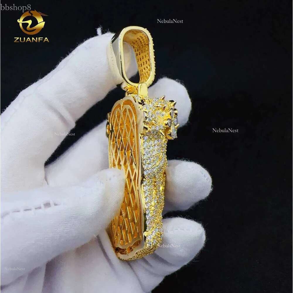 Fashion Vvs Moissanite Gold Plated Sterg Sier Jesus Head Pendant for Hip Hop Jewelry