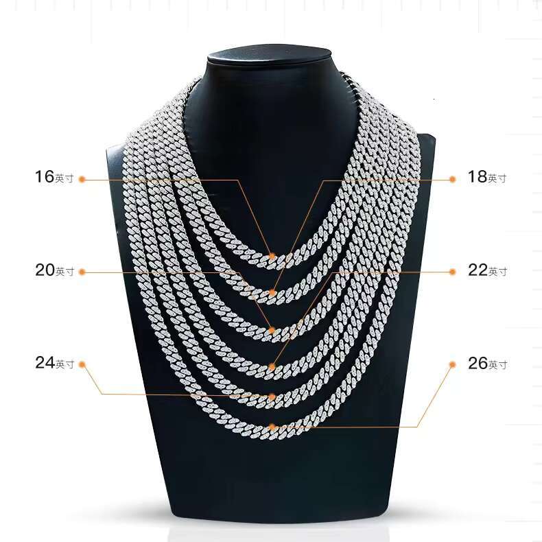 3 Days Ready to Ship 15mm 12mm 10mm 8mm 6mm VVS Moissanite Diamond Cuban Link Chain Iced Out Silver Men Hip Hop Jewelry