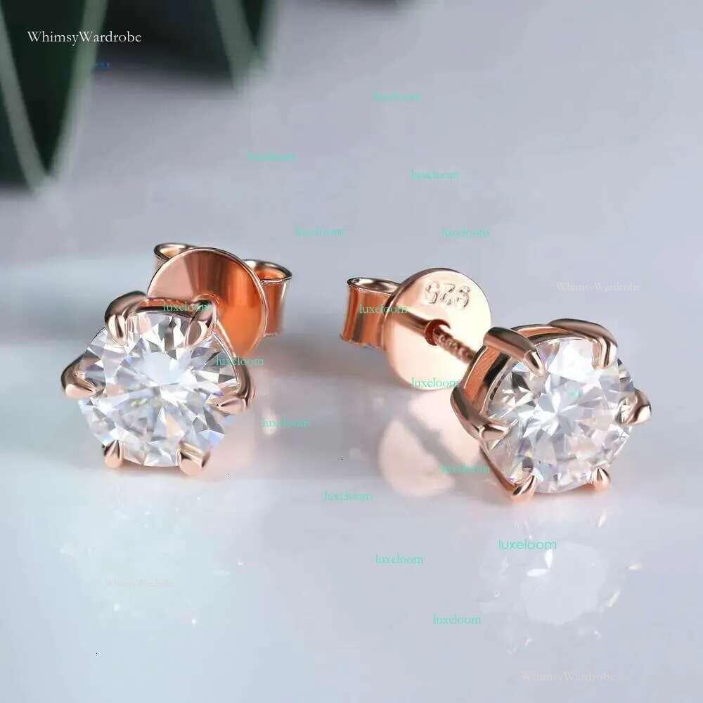 1Ct 6.5Mm Classic Mossanite Screw Back Earrings Jewelry Sterg Sier VVS Moissanite Dia Ear Stud For Men Women