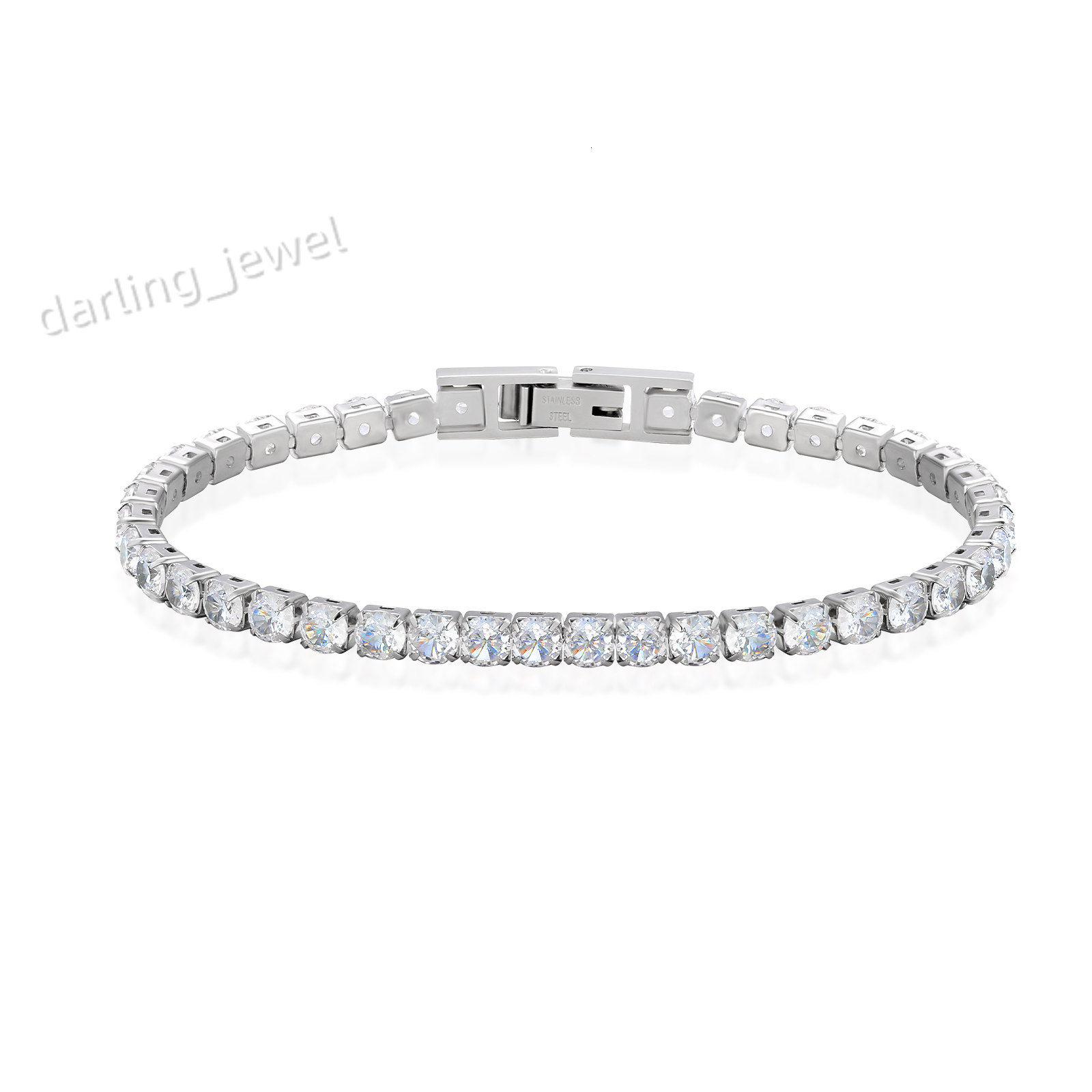 Iced Out Stainless Steel Diamond Bracelet Fashion Luxury Jewelry 3mm 2mm Women Men Classic 5A CZ Cubic Zirconia Tennis Bracelet