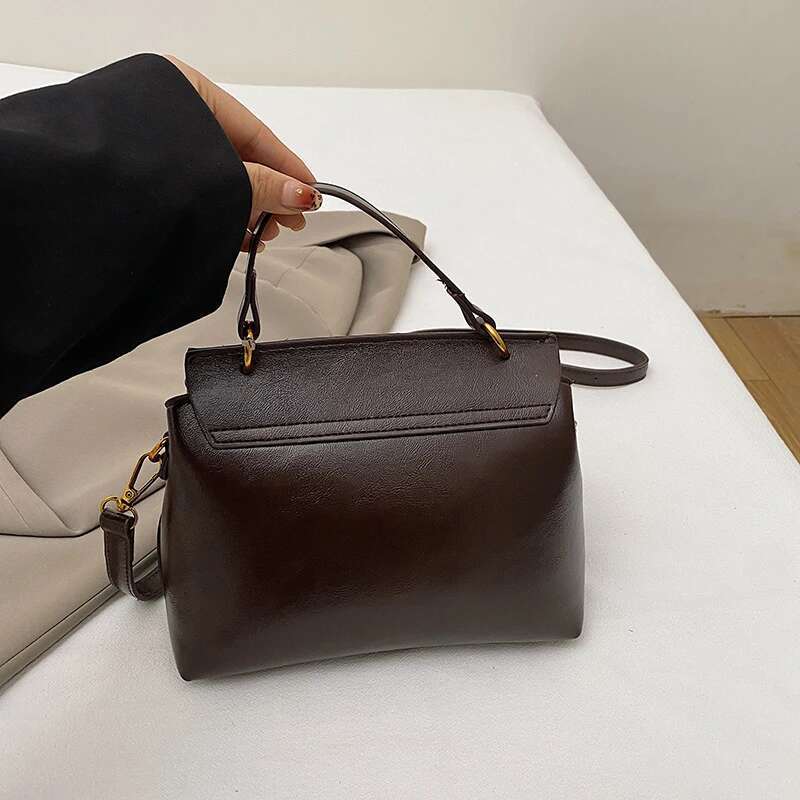 Fashion Women Leather Handbag Famale Top Handle Solid Shoulder Bags Simplicity Messenger Bag For Ladies