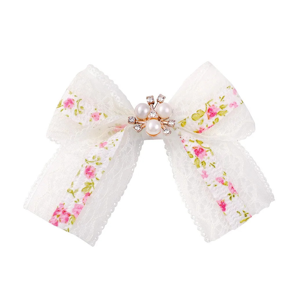 36PC/Batch lace decorative ribbon bow hair clip for baby girls hair accessories for girls lace embroidery hair clip for children rhinestone hair clip 