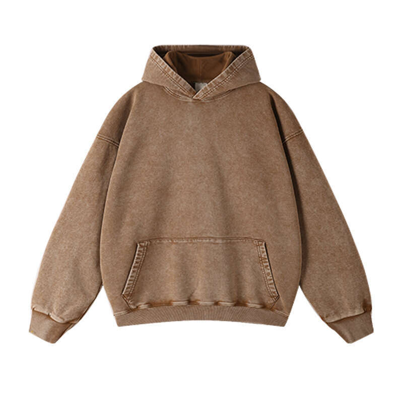 Women's Wear 420G Washed Vintage Hoodie, Loose American Style Pullover, Long Sleeved Oversized Fit, Large Hoodie