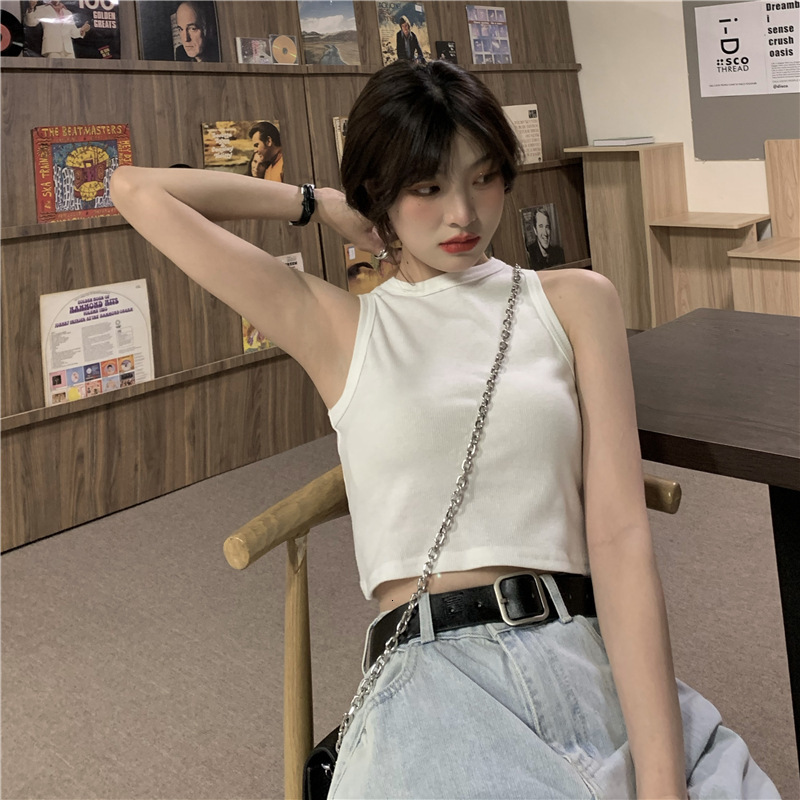 2025S Designer Women S T Shirt American Style Small Round Neck Slims Down And Exposes The Navel Short External Vest For Summer New Spicy Girl Camisole