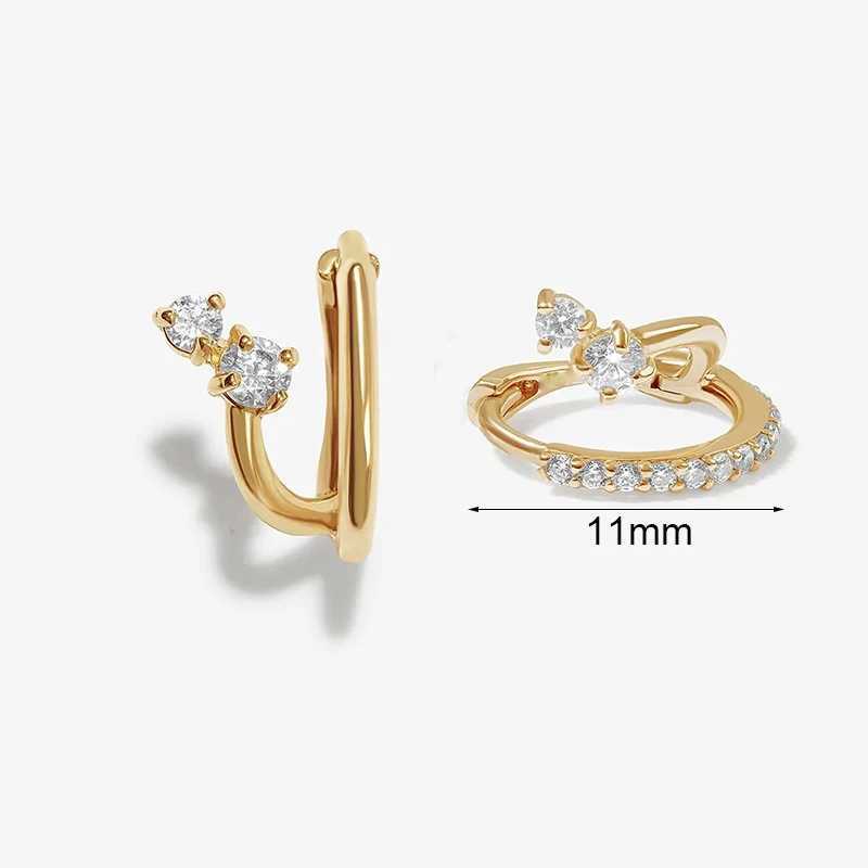 Crmya Classic Earrings for Women Zirconia Gold-plated Ear Cuff Stud Hoop Earrings Women Party Jewelry Accessories Wholesale Z250408