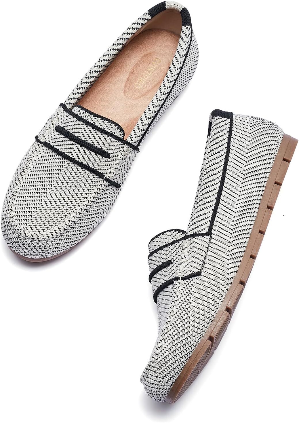 Ladies' loafers are comfortable, fashionable, casual, and work flat shoes. They are lightweight, breathable, and can be worn as knitted walking s