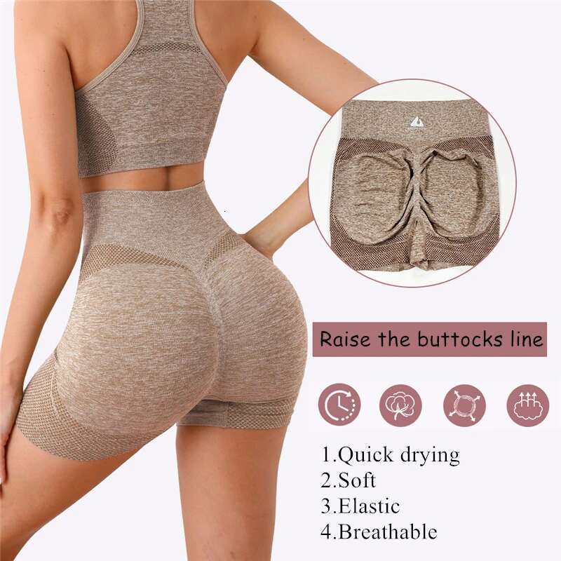2PCS Seamless Women Yoga Set Workout Sportswear Gym Clothing Fiess Long Sleeve Crop Top High Waist Leggings Sports Suits