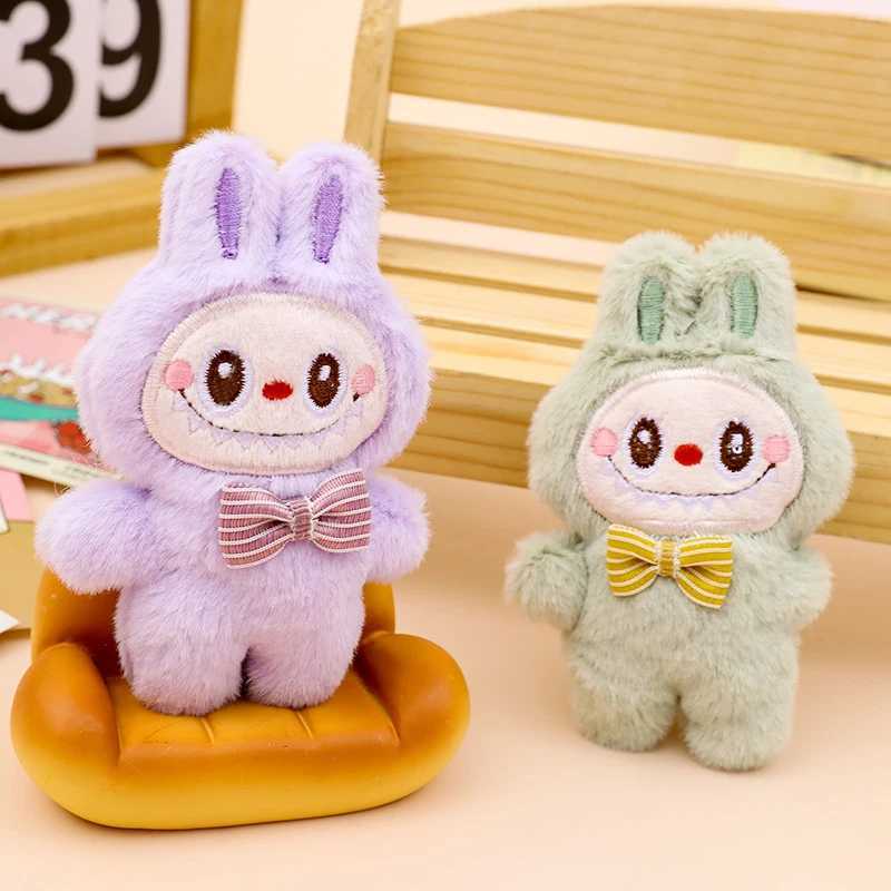 Cartoon Labubu Plush Toy Doll Keychain Kaii Anime Pendant Keychain Cute Childrens Girl Birtay Gift Backpack HangingXJ250409