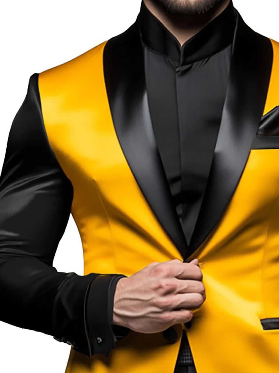 Color Block Men Tuxedos Customized Slim Fit Business Groom Wedding Pants Suits Fashion Show Wear 2 Pieces
