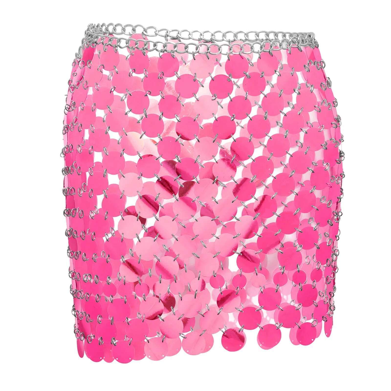 Dongdumaoyi Shiny Plastics Sequins Belly Chain Disc Skirt For Women Sexy Waist Dress Body Jewelry Rave Festival Clothing