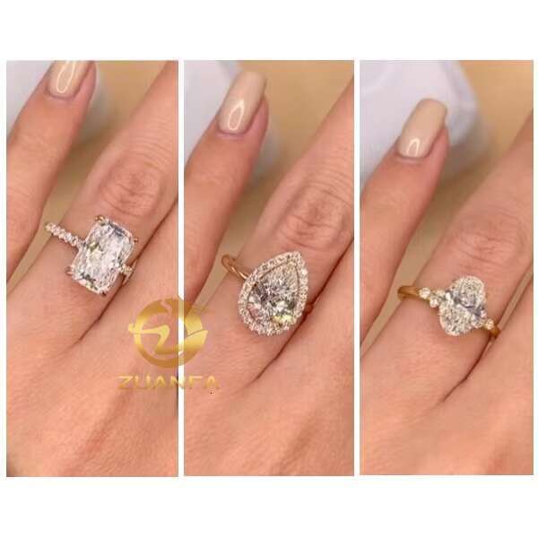 10k 14k 18k Real Gold D VVS Moissanite Ring Women Engagement Fashion Custom Wedding Band Moissanite Diamond Promise Rings