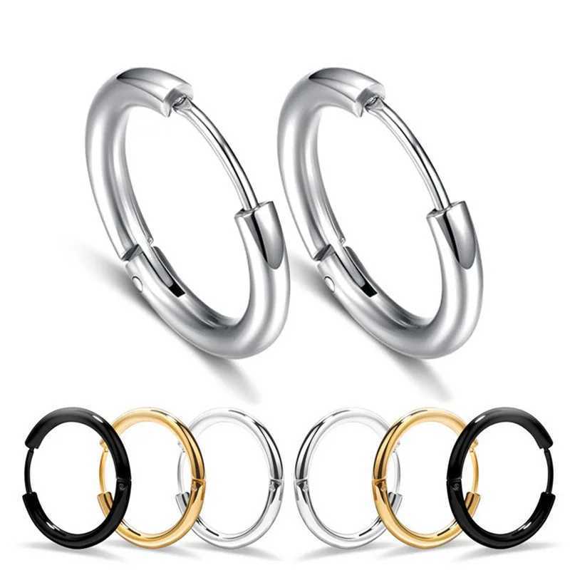8/10/12/14/16/18/20mm Stainless Steel Huggie Hoop Earrings for Women Men Z250408