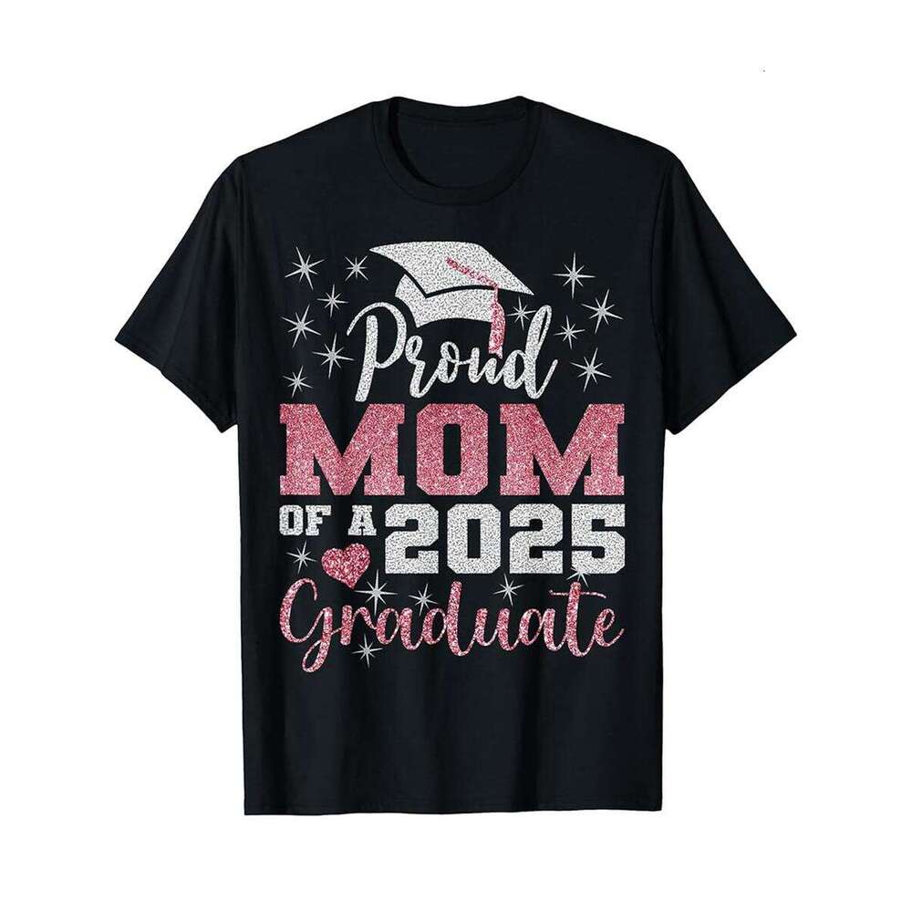 Designer T shirt Super Proud Mommy of 2025 Graduate Awesome Family College Grad - 220g Tshits