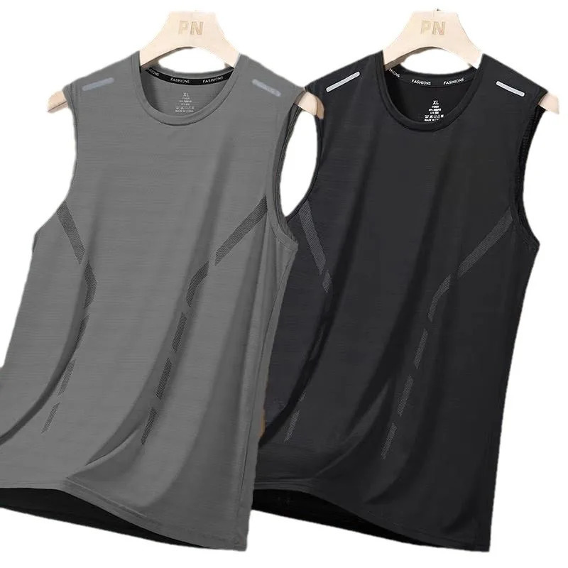 Fitness Tank Top Mens Gym Exercise Sleeves Summer Loose Underwear Basketball Running Ves 5XL 250409