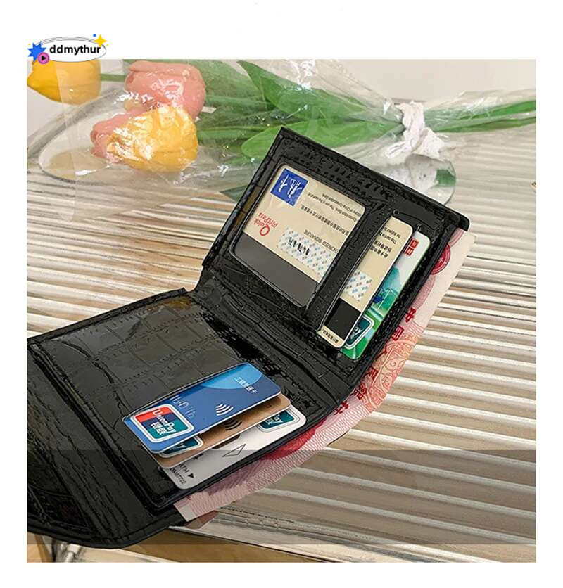 Fashion Simple Three Fold Clip Female Mini Short Wallet Women Multi-card Multifunction Card Holder Coin Purse ddmythur