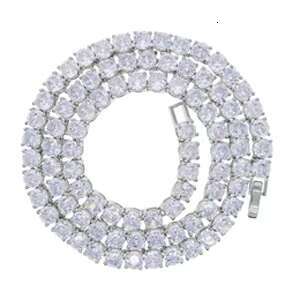 Hip hop fashion 5mm zirconia single row tennis chain necklace classic style brass strap rope perfect gift accessory
