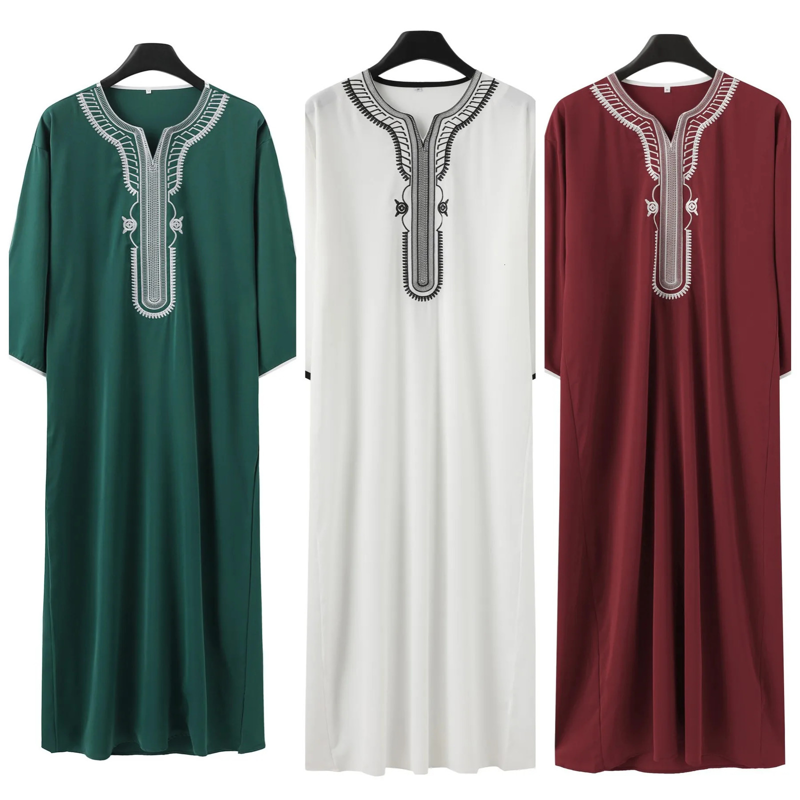 UNI Muslim Fashion Abayas Mens Patchwork ed Long Robe Saudi Arabia Kaftan Male Jubba Thobe Islamic Morocco Abaya 250409