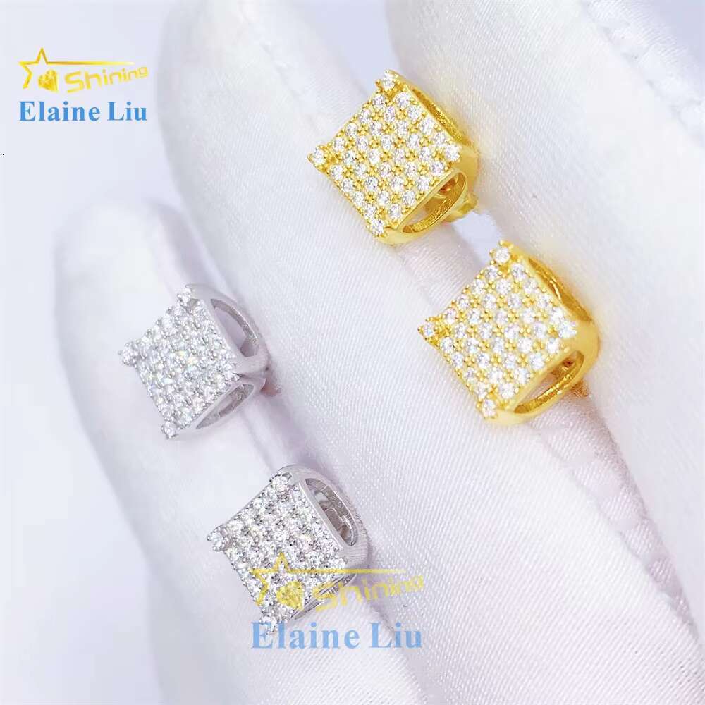 Fashion Jewelry High Quality Vvs Moissanite Diamond 925 Sterling Silver Moissanite Stud Earrings