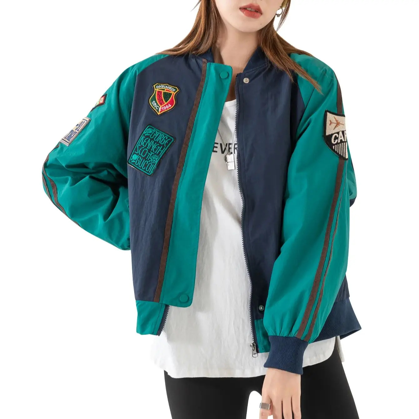 Womens college jacket Letterman ed baseball woolsynthetic leather bomber unisex 250409