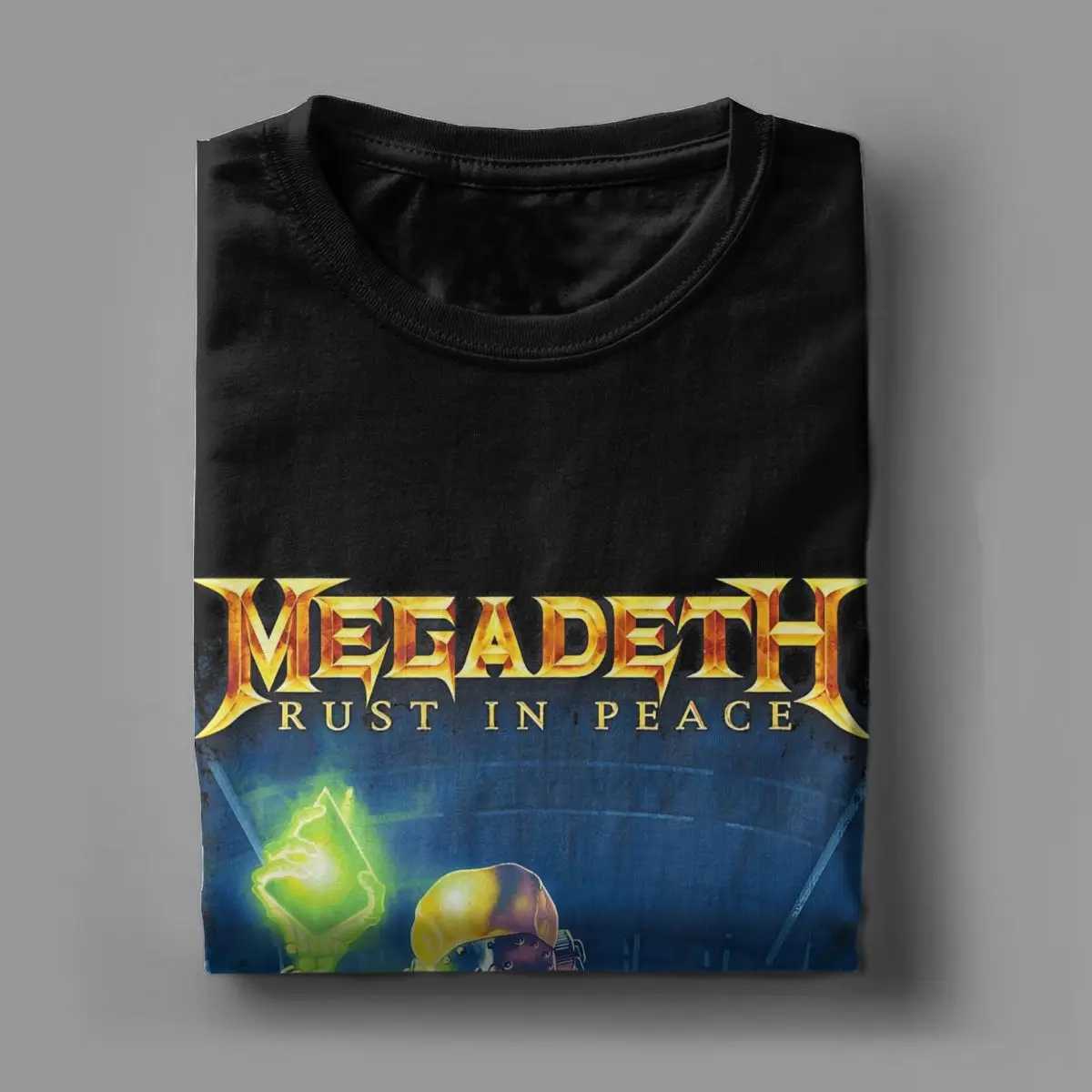 Novelty Rust in Peace Metal Rock Band T-shirt Mens Round Neck 100% Cotton T-shirt Megadeths Short Sleeve T-shirt Party TopXJ250409