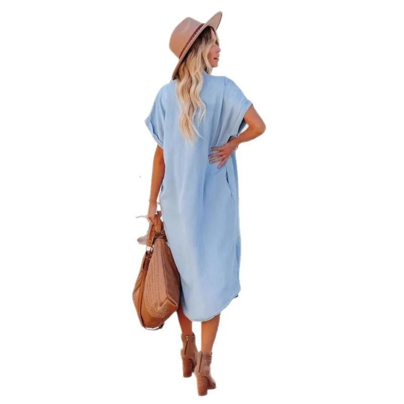 Open top wool sweater elegant womens dress patch work fashion lapel Maxi summer short sleeved simple party 250409