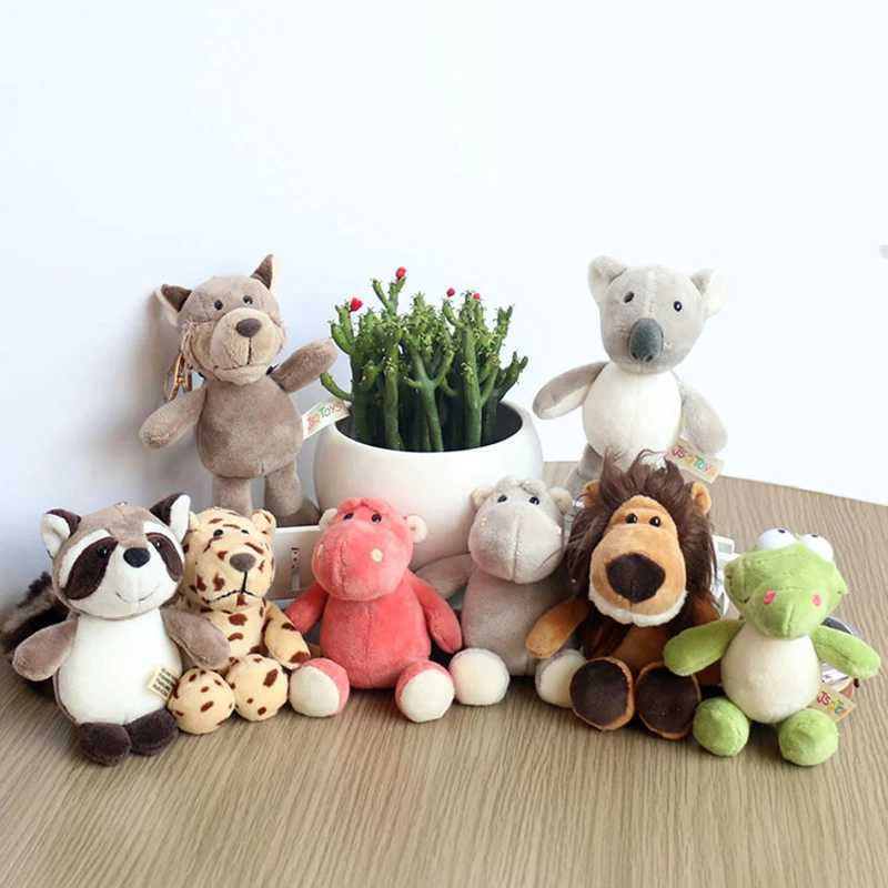 Cute cartoon animal plush keychain elephant turtle lion wolf hippopotamus koala raccoon tiger deer bear plush soft toy girlXJ250409