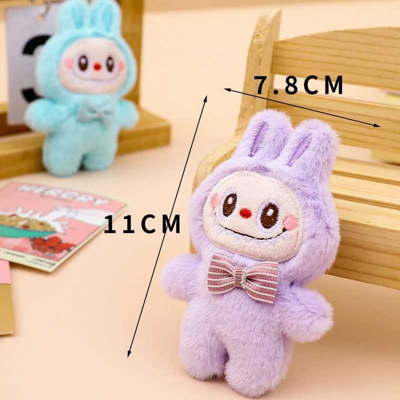 Cartoon Labubu Plush Toy Doll Keychain Kaii Anime Pendant Keychain Cute Childrens Girl Birtay Gift Backpack HangingXJ250409