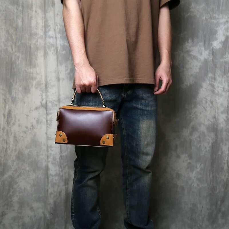 Top Layer Cowhide Retro Crossbody Fashionable And Versatile Handbag Women's Shoulder Bag Genuine Leather