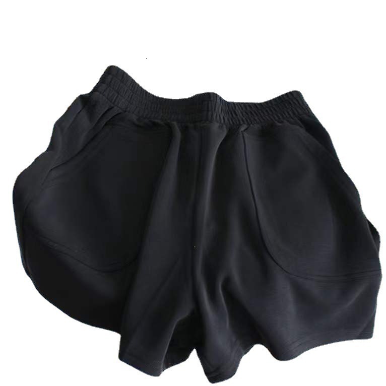 2025 new designer shorts Summer thin outerwear Korean version sports or women high waisted loose fit slimming wide leg three part pants with cotton an