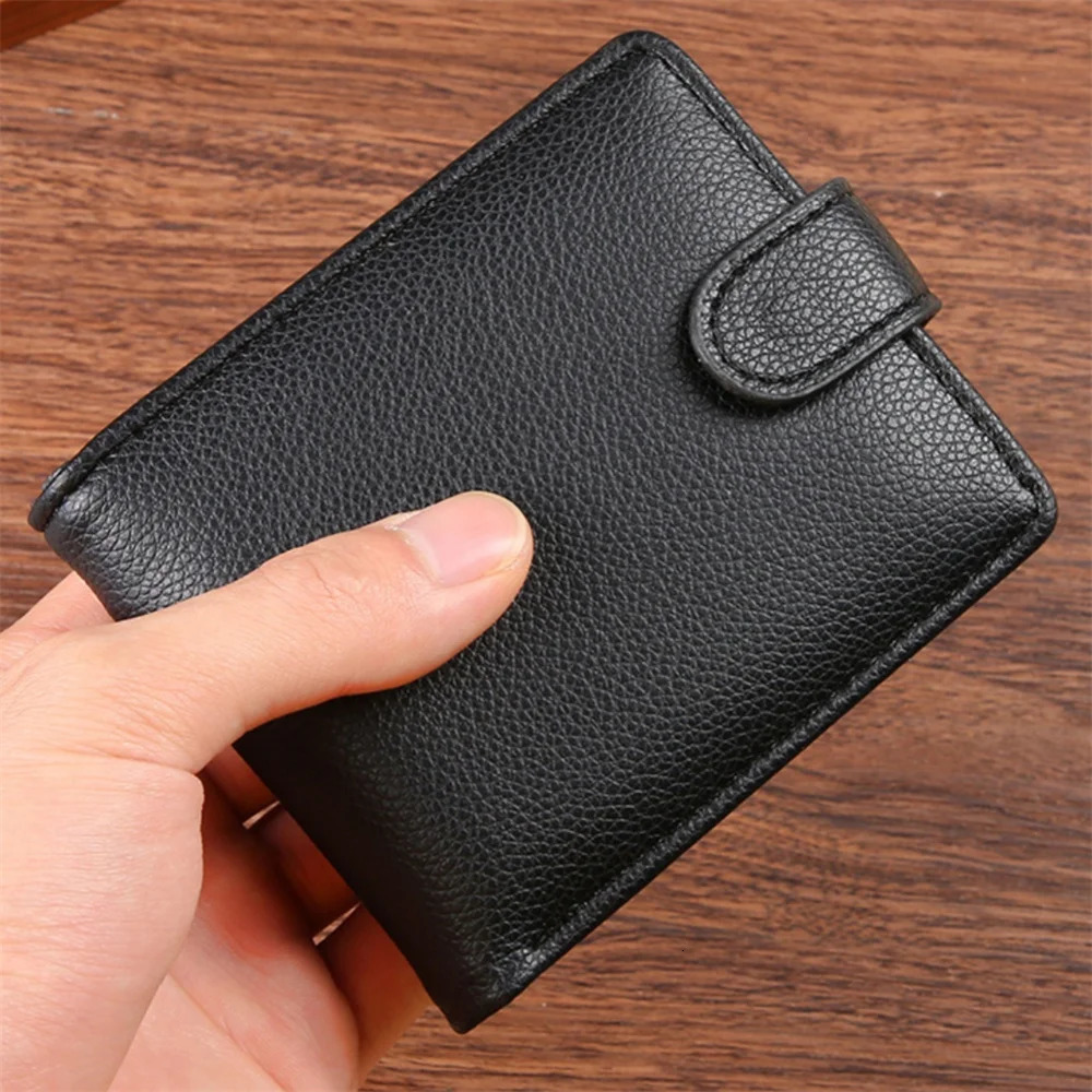 ISKYBOB Mens Wallet Multi Card Slot IDCredit Stand Fashionable Retro Business Coin Snap Leather 250408
