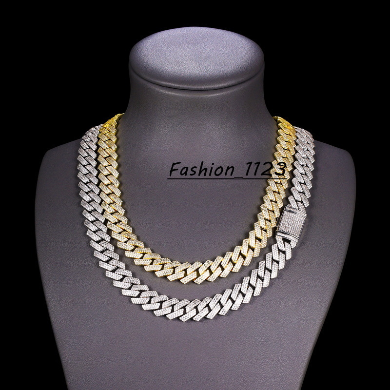 Best Price 13/14/16MM HipHop Iced VVS Moissanite Diamond Cuban Link Sterling Silver Rock From Jewelry Reseller