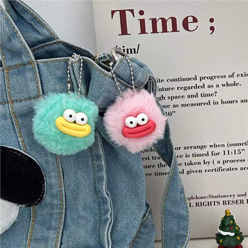 Cute Sausage Mouth Serving Keychain Fun Plush Doll Pendant Keyring Charm Backpack Car Decoration Bag Pendant Accessories GiftXJ250409