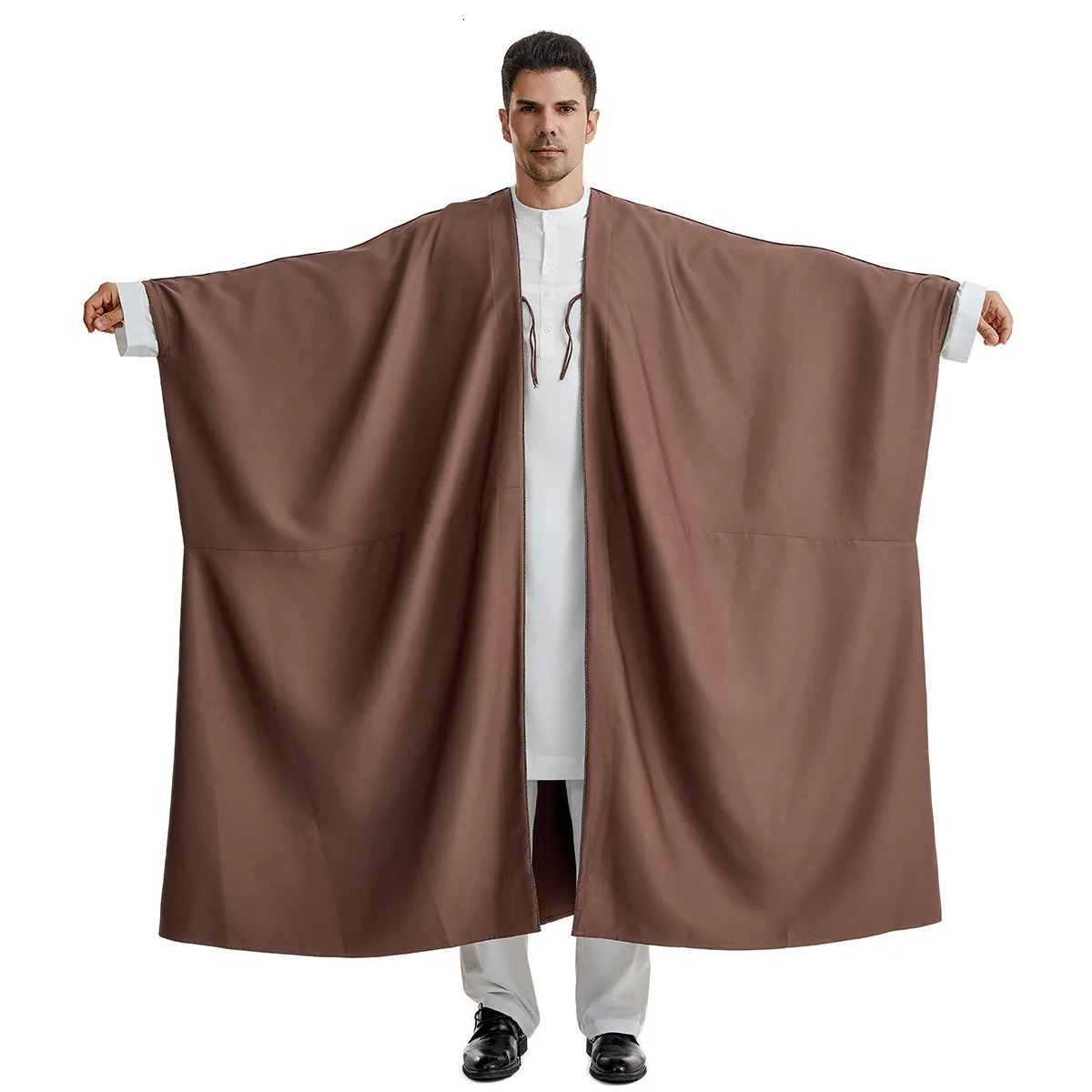Eid al Fitr Muslim Mens Jubba Thobe Abaya Long Dress Ramadan Kimono Robe Saudi Arabia Arab Kaftan Dubai Djellaba Islamic Clothing 250409