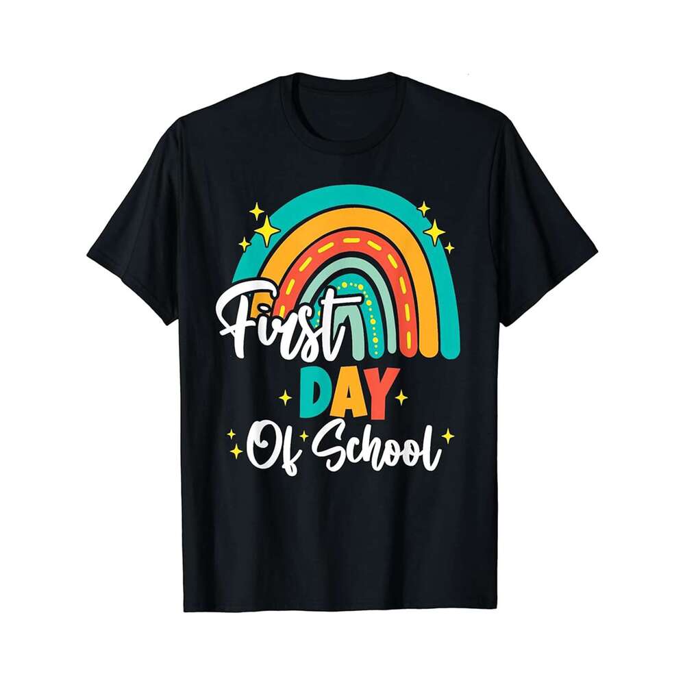Designer T shirt Welcome Back To School Rainbow First Day of School Teacher - 220g Tshits