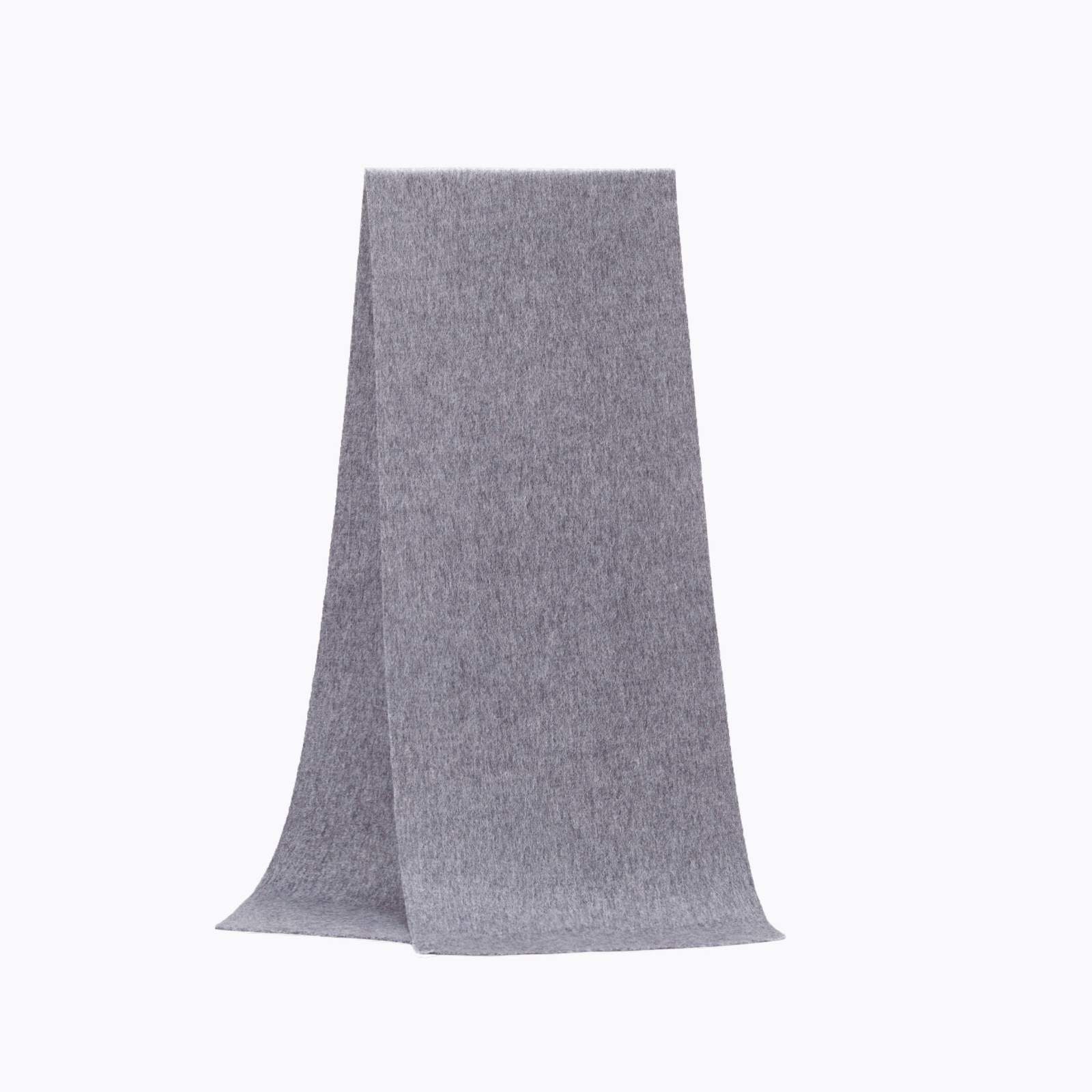K344 Short beard 100% wool scarf for women autumn and winter high-end all-match pure color elegant neck warm simple shawl wholesale