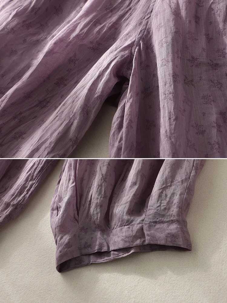 Summer thin cotton linen wide leg pants 2025 new Bohemian printed womens harem pants casual loose elastic waist pantsXJ250403