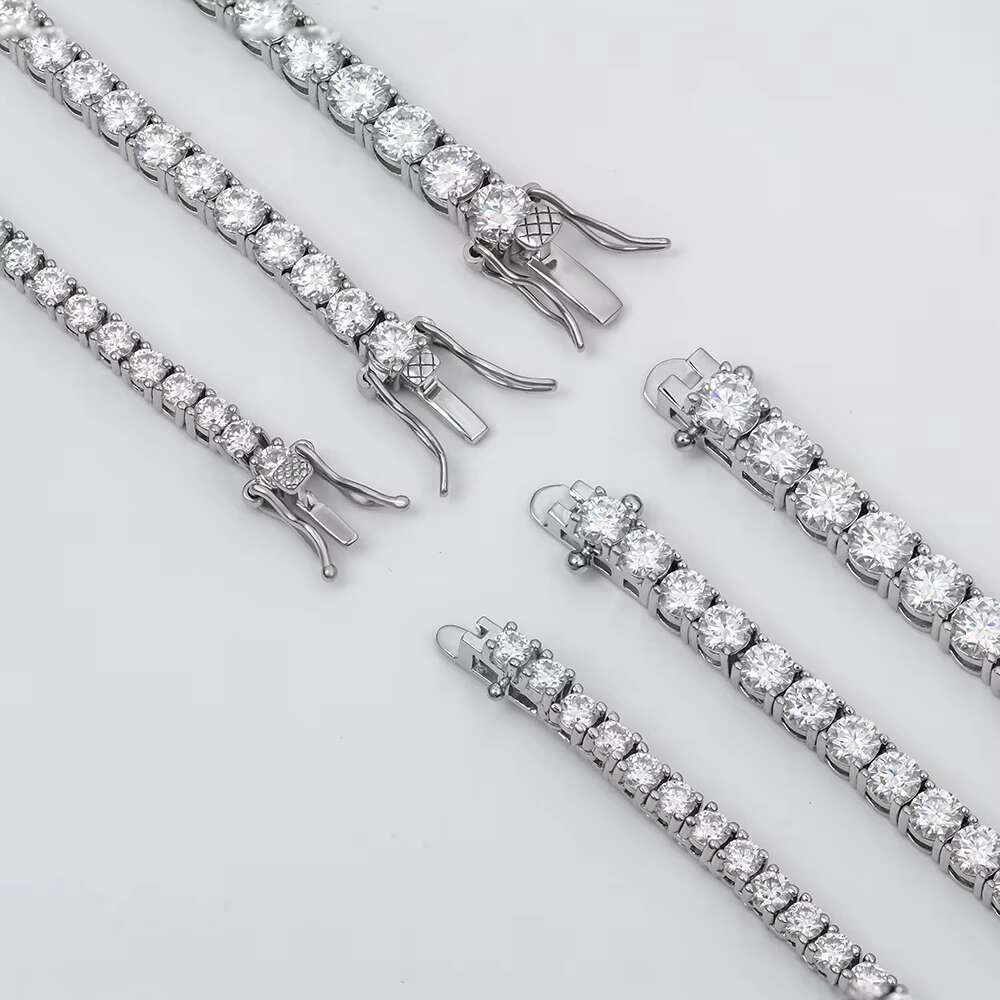 Xingyue Jewelry 2mm 3mm 4mm 5mm 6mm Women 925 Sterling Silver Gra Vvs Lab Diamond Mossanite Moissanite Tennis Chain Bracelet