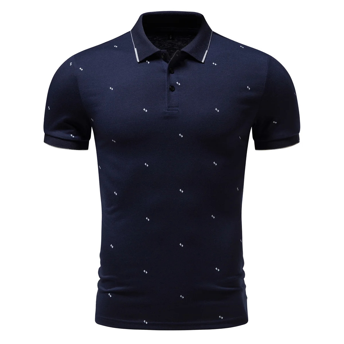 Summer casual printed short sleeved polo shirt highquality micro elastic breathable Tshirt 250409