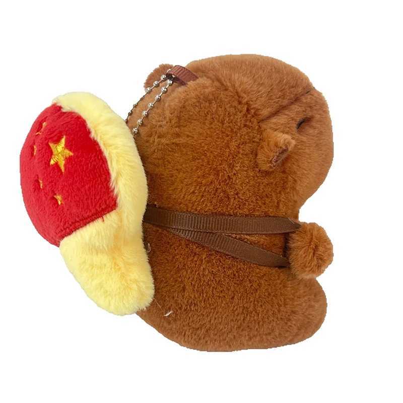 Cartoon Plush Badminton Tennis Cybara Keychain Fluffy Cute Creative Soft Fill Doll Pendant Backpack Decoration AccessoriesXJ250409