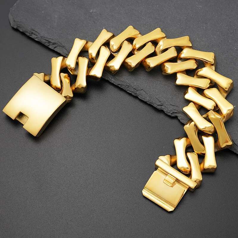 NEW Big Chunky Cuban Link Chain Bracelet For Men Women Hiphop Heavy Stainless Steel Shiny Gold Color Bracelets