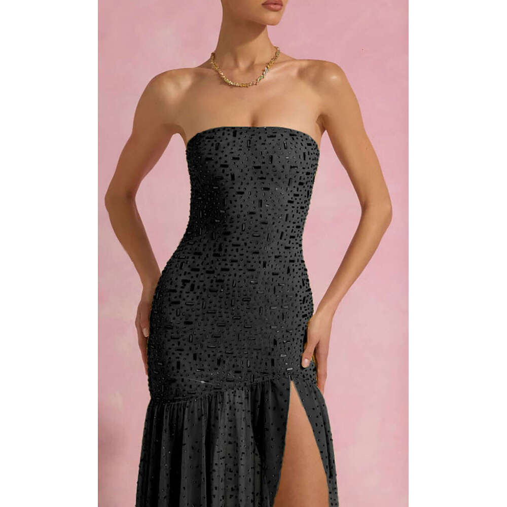 Fashion Women's Sexy Hot Girl Rhinestone Ruffle Elegant Party Gown Long Night club dress for SEXY DRESSES FOR WOMEN