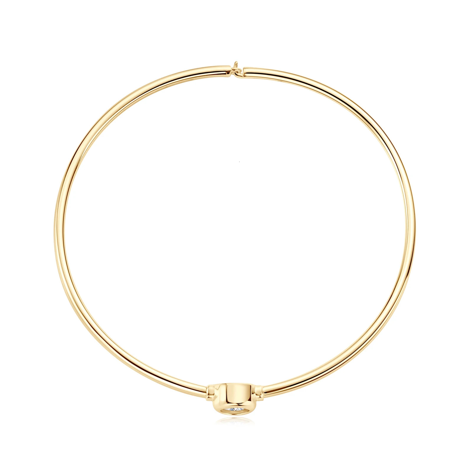 0.5CT Bangle Bracelet 18K Gold Plated 925 Sterling Silver Classic Bangle Bezel Set Diamond Bracelet for Women Gifts 250408