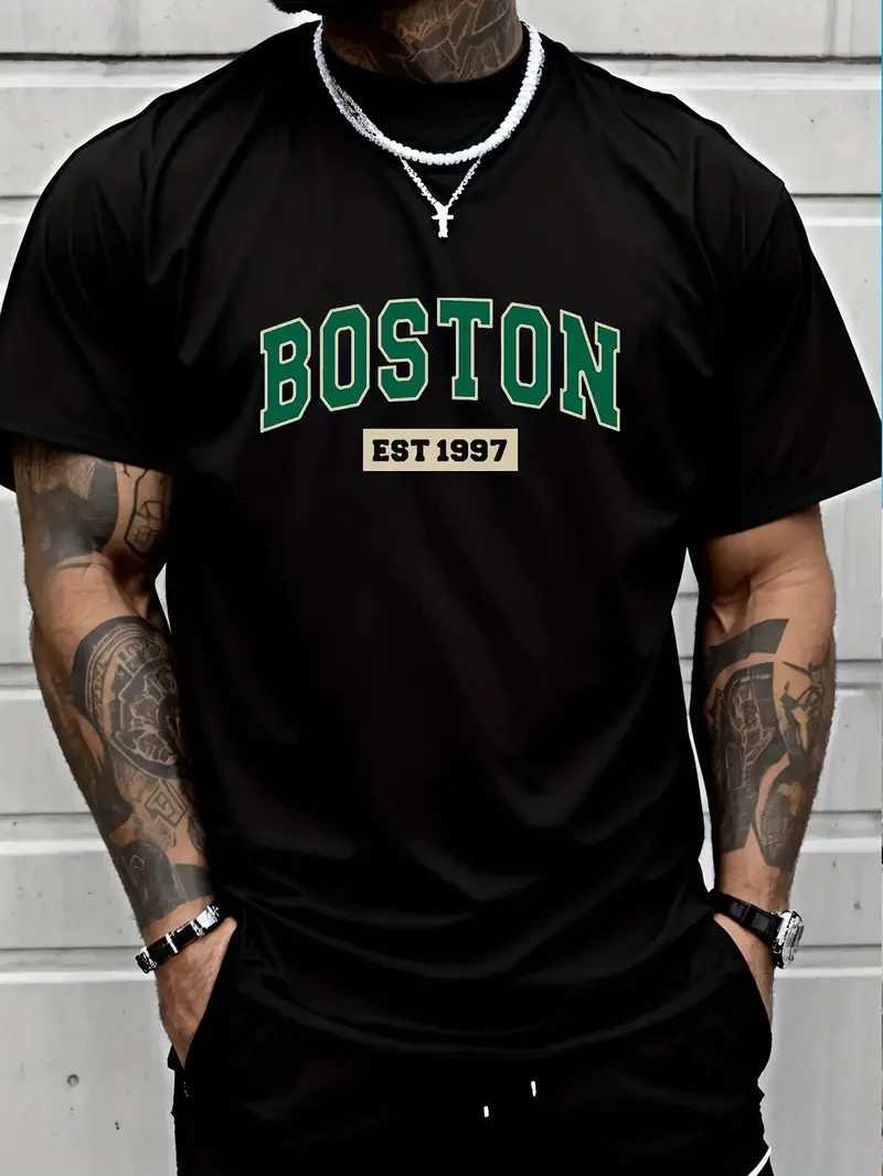 Japanese simple and fresh letter pattern summer short sleeved outdoor casual comfortable breathable mens short sleeved T-shirtXJ250409
