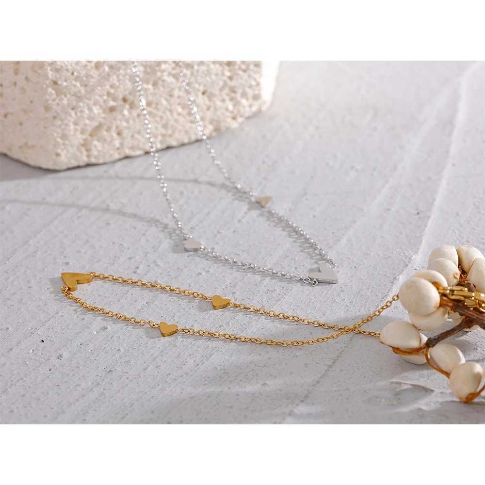 Yhpup Rust Proof Stainless Steel Heart Chain Anklet Gold Silver Color 18K PVD Plated Summer Fashion Jewelry for Women Z250408